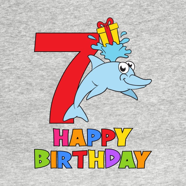 7th Birthday Party 7 Year Old Seven Years by KidsBirthdayPartyShirts